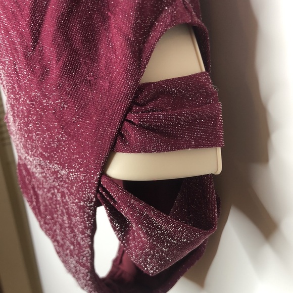 NWT Bar III Shimmer Strappy-Leg One-Piece Blackberry M NEW WITH TAGS - Picture 4 of 9